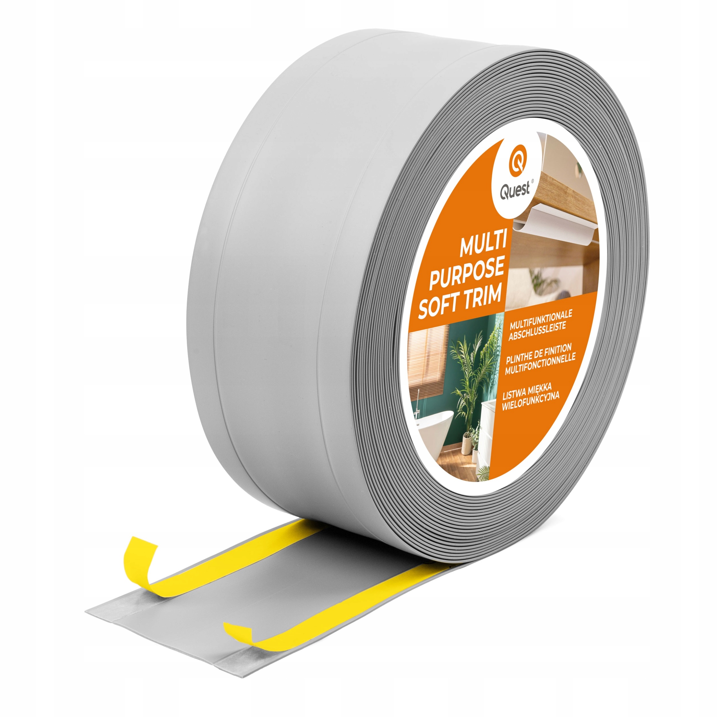 Pvc dokončovací lišta 6v1 samolepicí, šedá, 95 mm, 15 m, W1