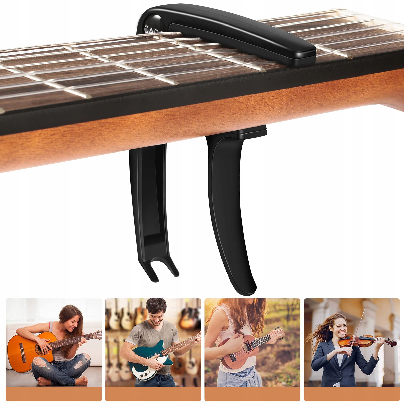 KAPODASTER METALOWY ORYGINALNY UCHWYT DO GITARY Klasycznej Akustycznej Ukul Waga produktu z opakowaniem jednostkowym 0.07 kg