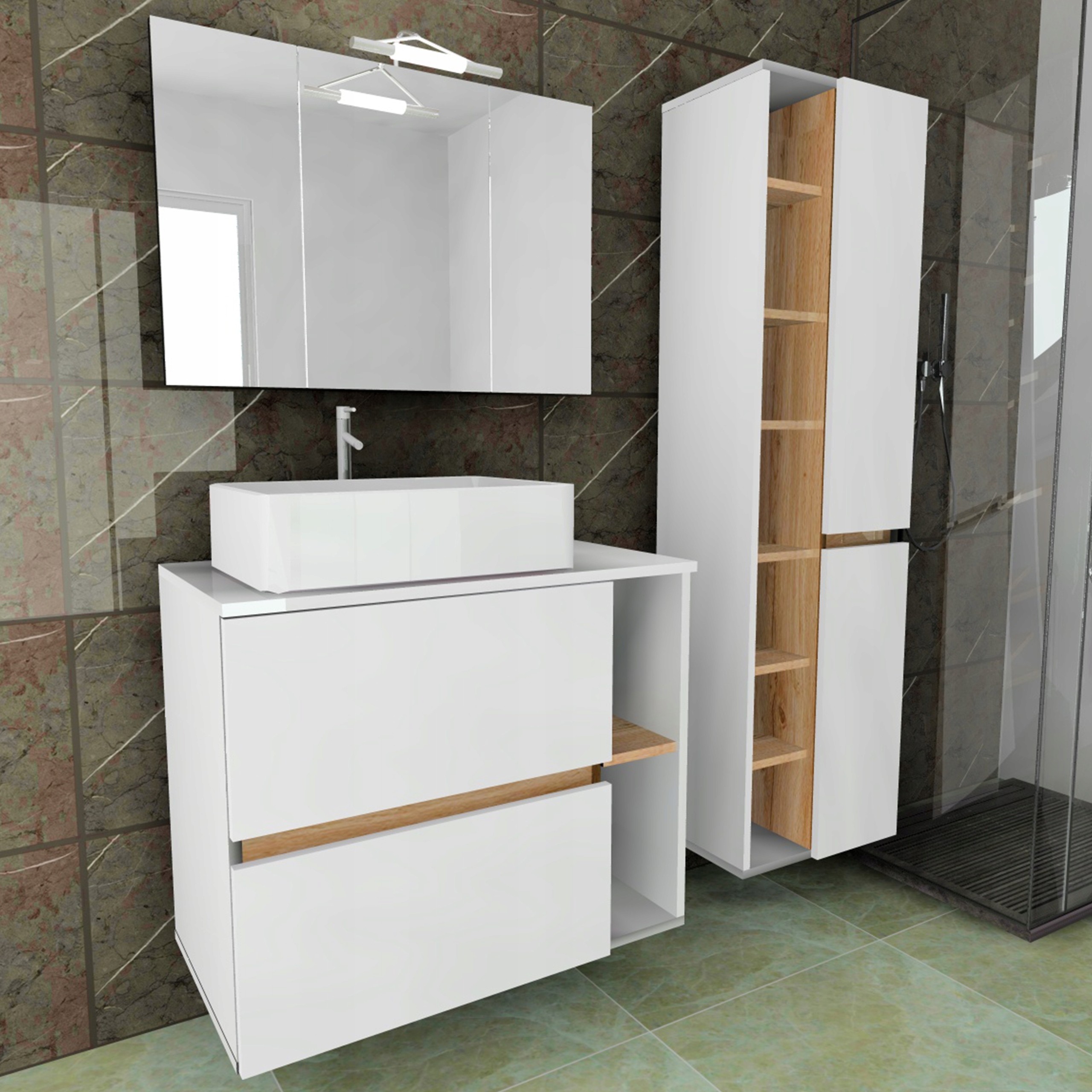 Zestaw mebli łazienkowych___POD WYMIAR____bez składania____ Materiał MDF