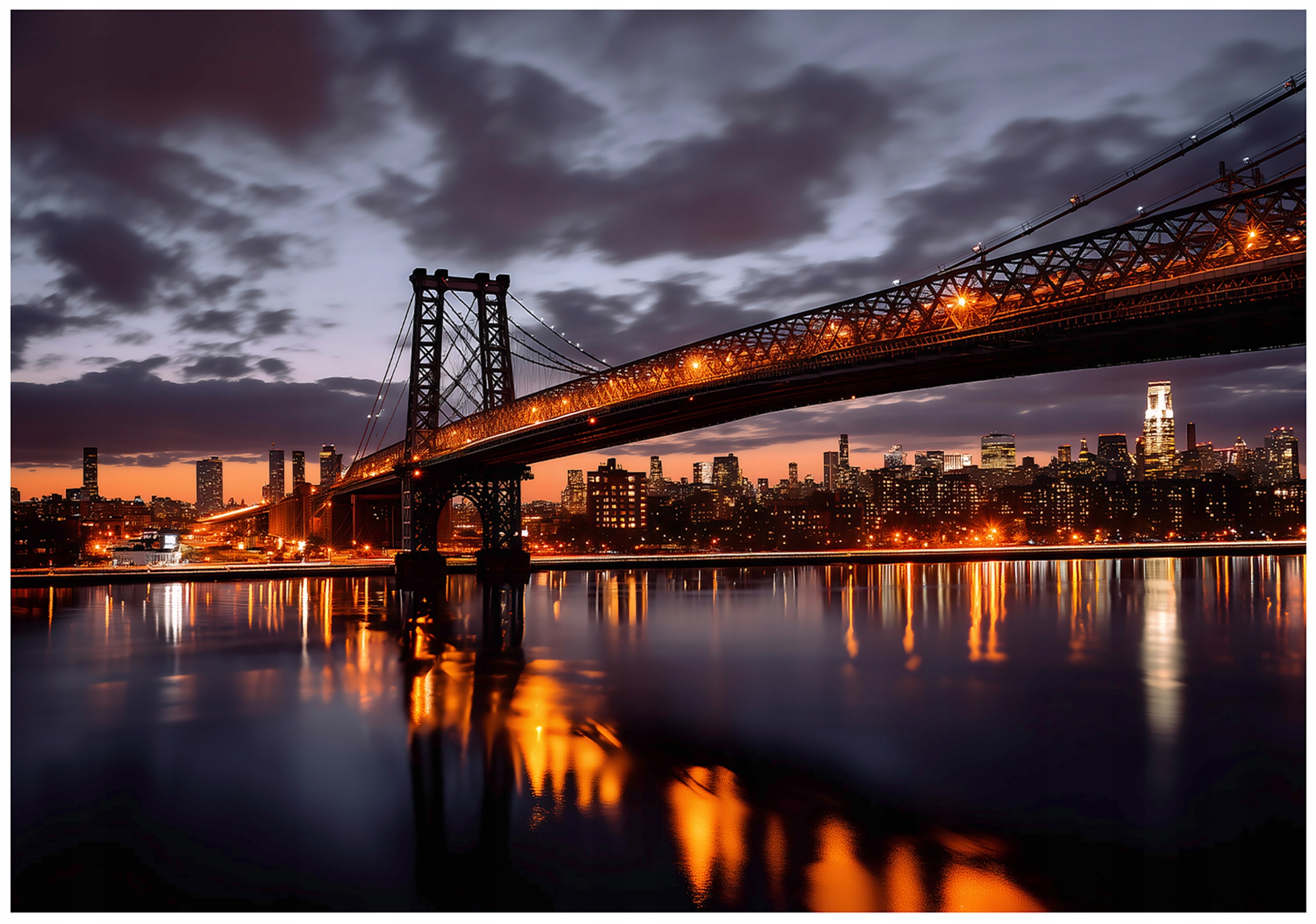 Fototapeta Most Mesto V Noci 3D Tapeta Do Predsiene Kancelárie 350x250