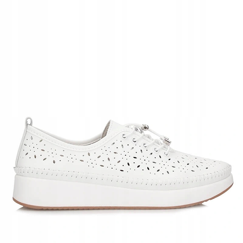 Dámské polobotky Filippo DP7535/26 Wh bílé, ažurové, na kožené platformě