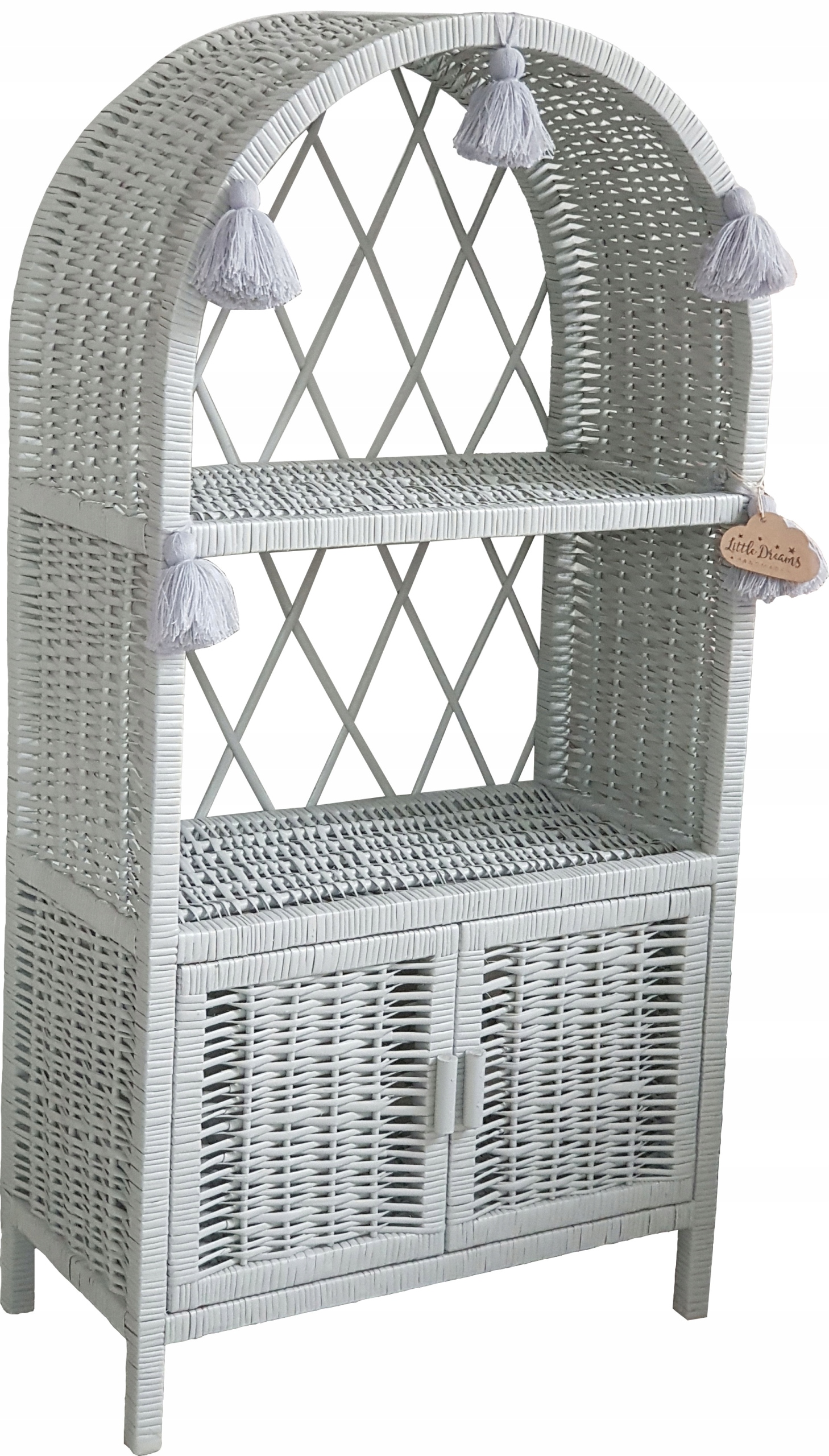 ETAŻERKA WIKLINOWA REGAŁ SZAFKA JASNY SZARY