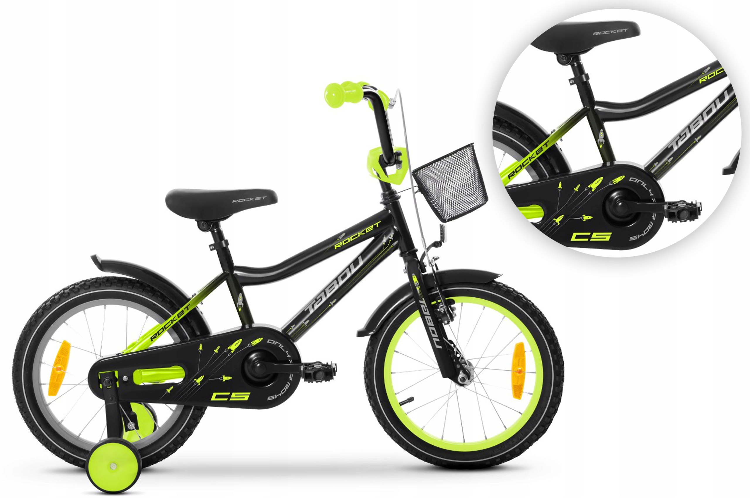 Rower dziecięcy 20" Tabou Rocket Cs Alu czarny limonkowy R25