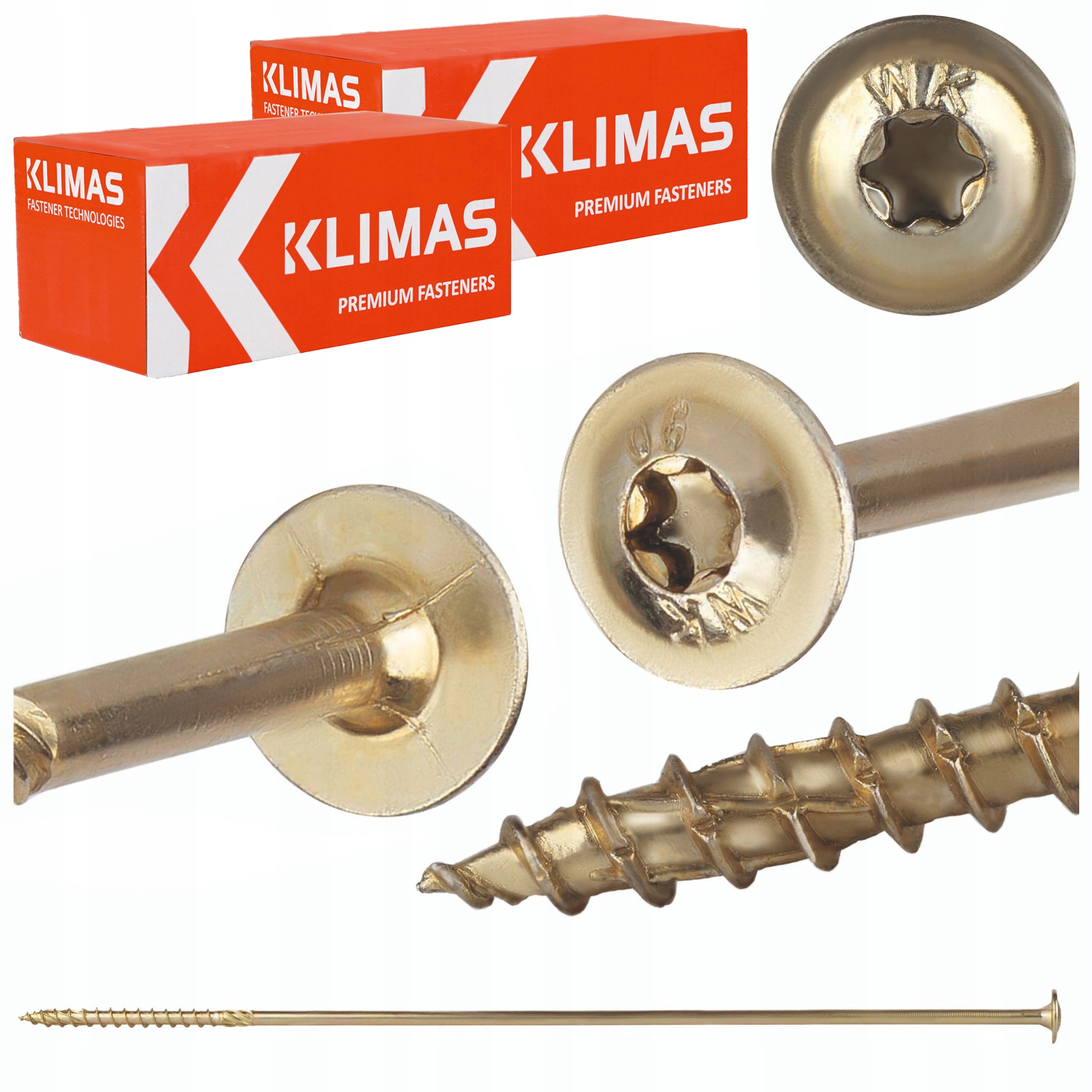 Tesárske skrutky Torx 8x400 mm 100 ks tanierové na drevo Klimas Wkcp