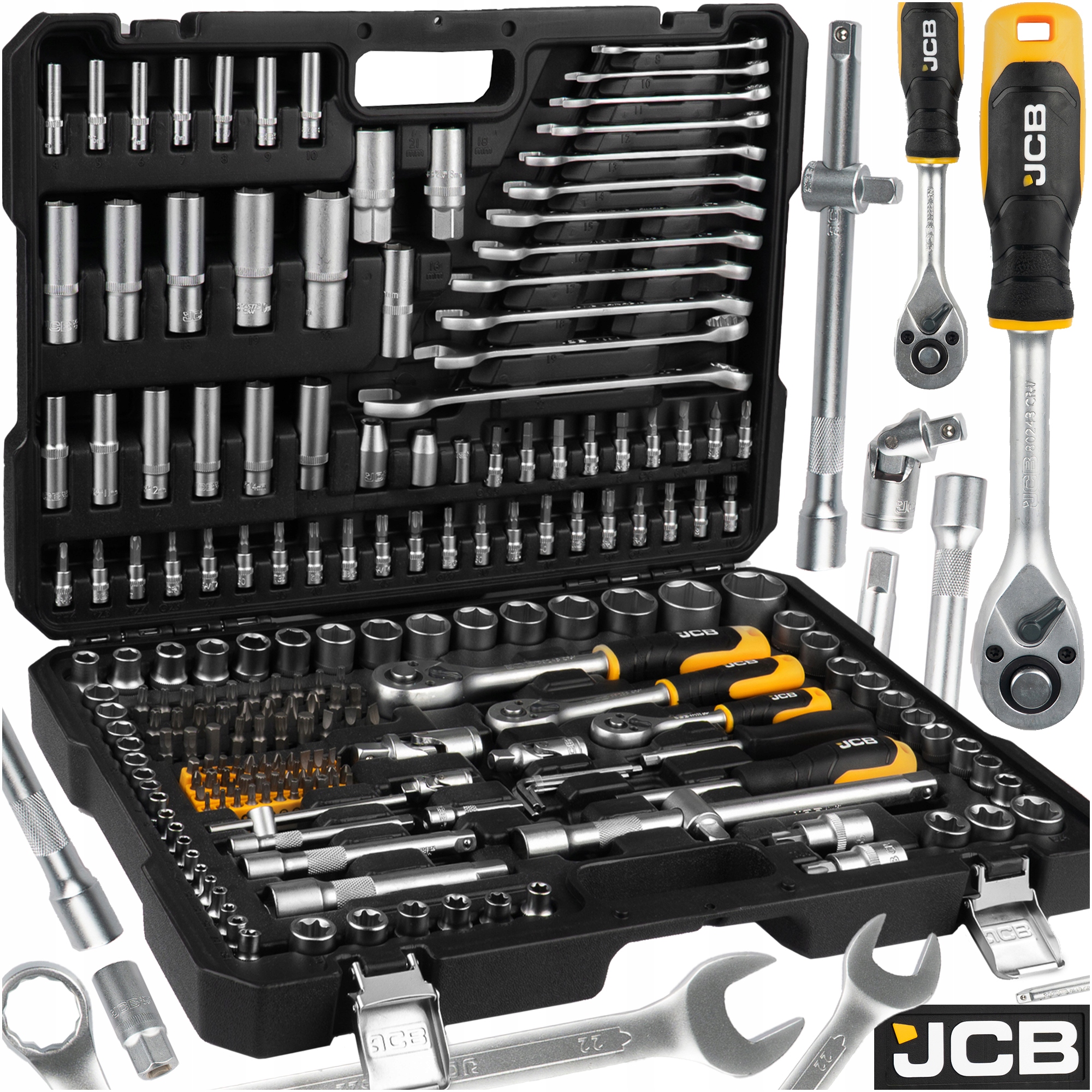 Jcb Sada Klíčů 216 ks 1/2" 3/8" 1/4" Kufr