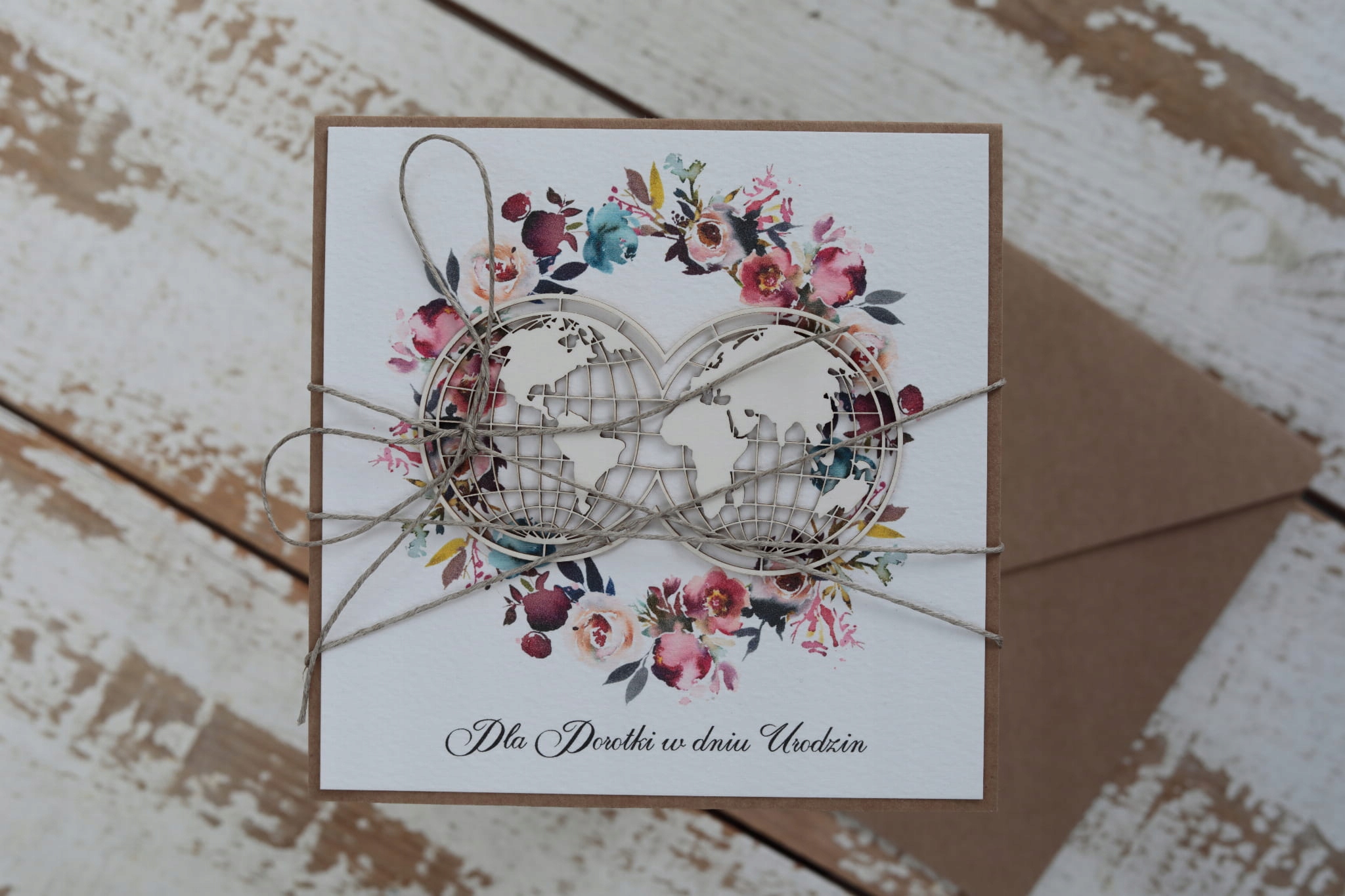 Ručně vyráběné narozeninové přání pro cestovatele