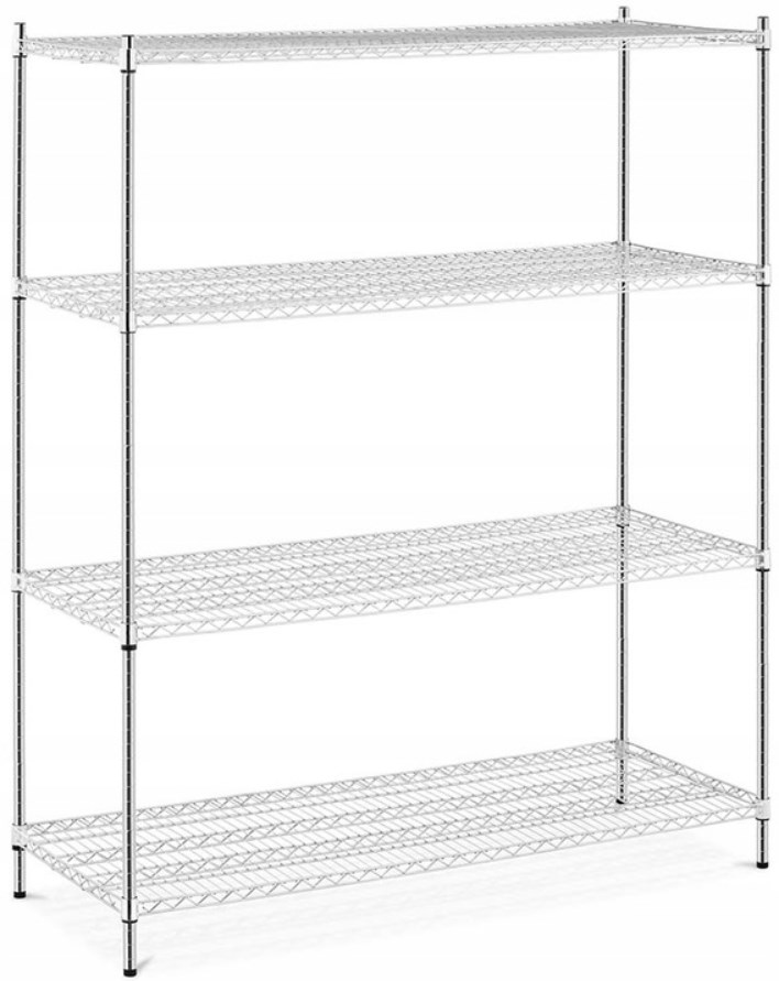 REGAŁ CHROMOWANY 4 PÓŁKI 150x60x180