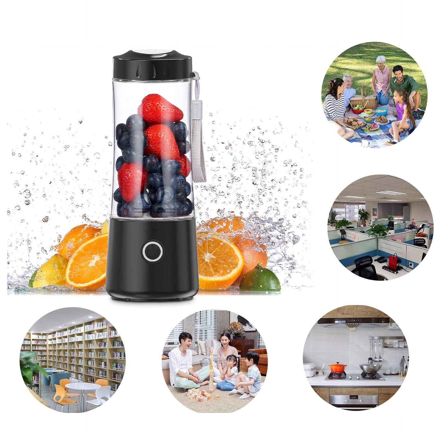 Mini Blender 400ml z 6 Ostrzami ze Stali Nierdzewnej do Soków i Smoothie Moc 150 W