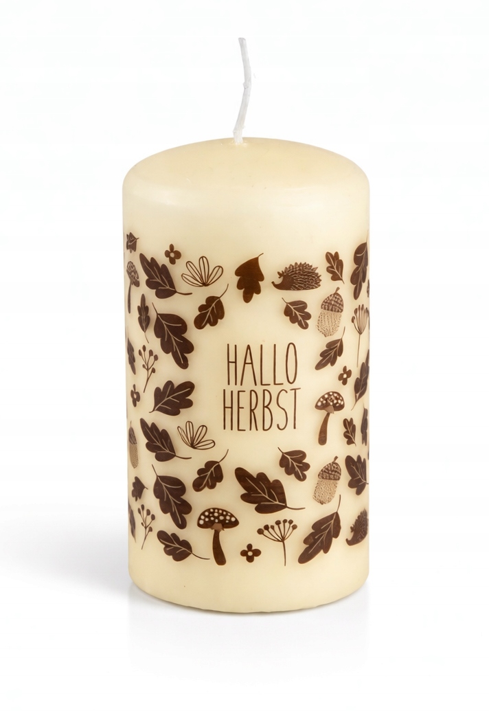 Świeca ozdobna „HALLO HERBST” dekoracyjna,11 cm,Ø 5,7 cm, czas palenia 30h