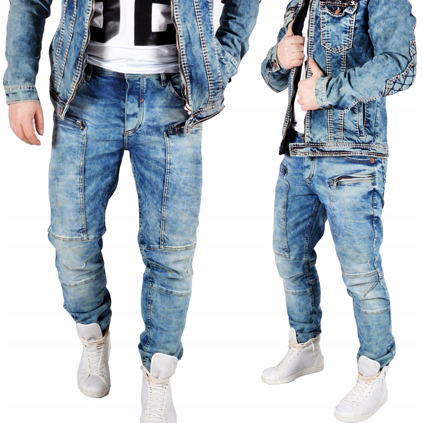 Joggery Džíny Džínové kalhoty Přetíratelné Cipo Baxx Zámky