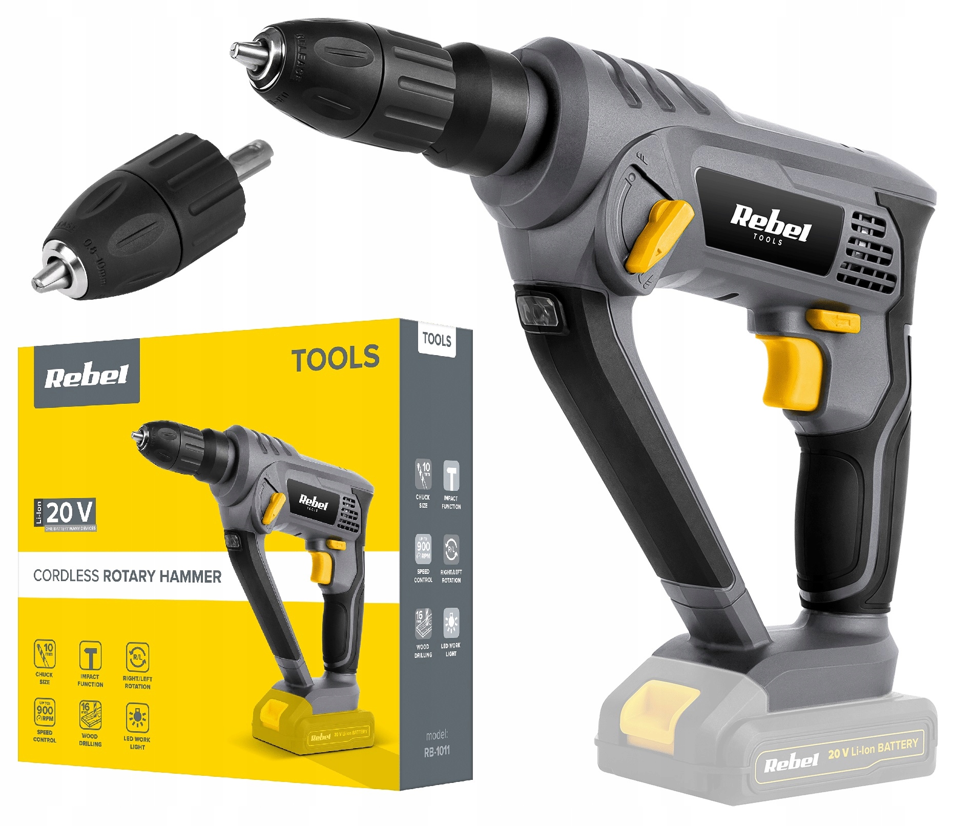 WIERTARKA UDAROWA AKUMULATOROWA 20V SDS UDAR