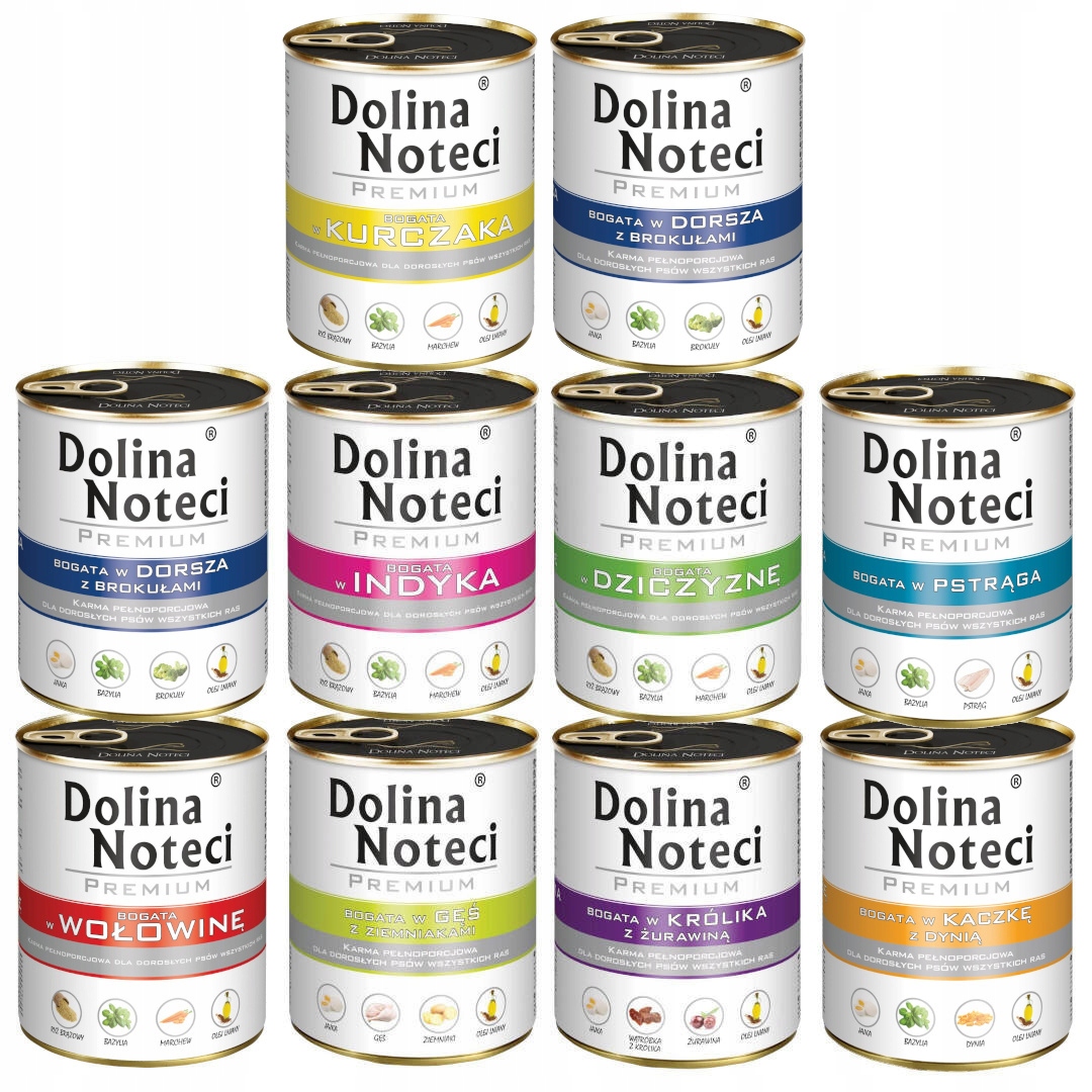 Dolina Noteci Premium Mix Chutí 10x800g Vlhké Krmivo pro psy s rybou