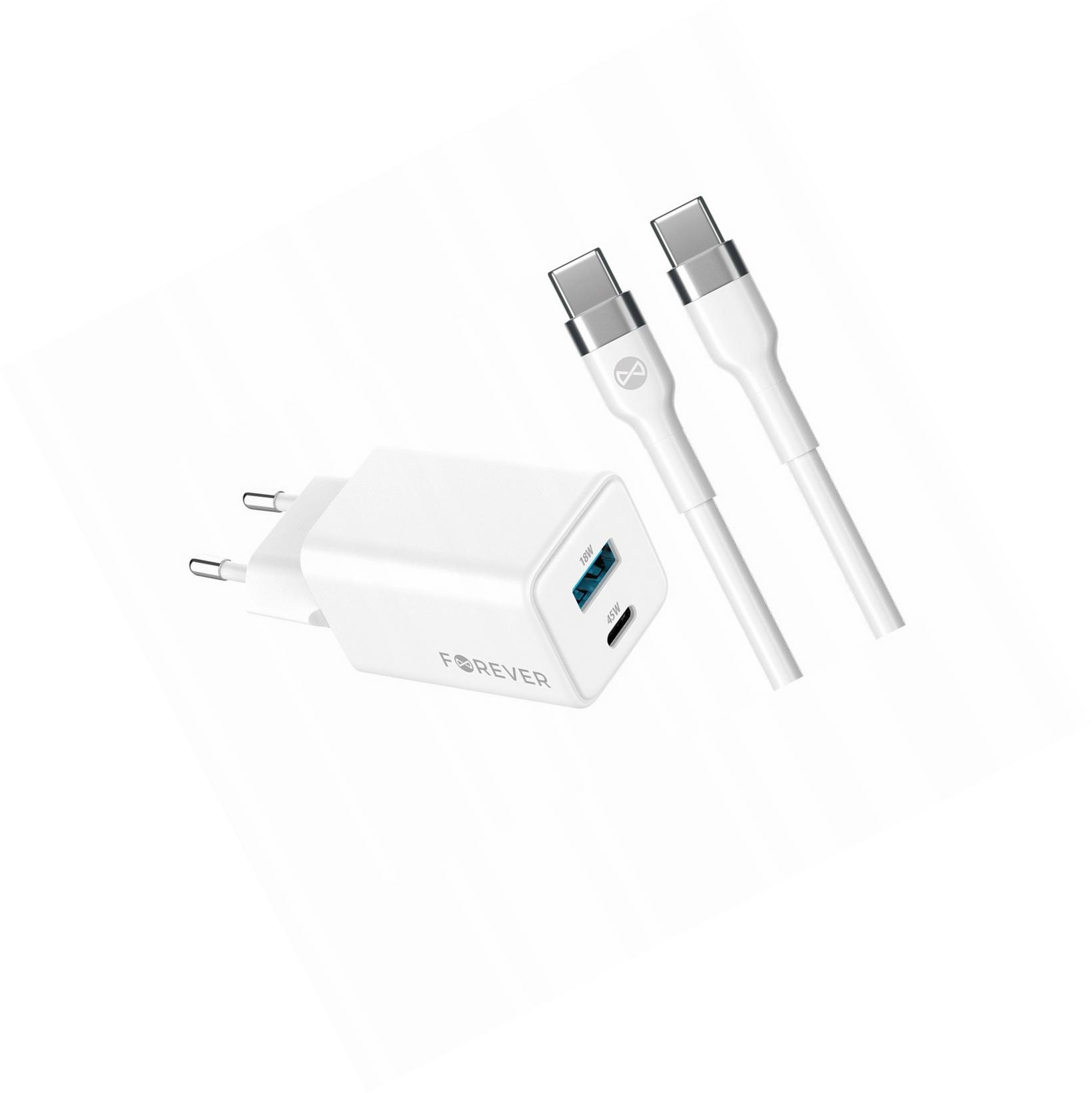 Szybka ładowarka GaN 45W 2 wejścia Usb i Usb-c z kablem do Xiaomi Poco C75
