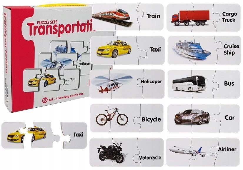 

Puzzle Układanka Transport 10 Połączeń Angielski