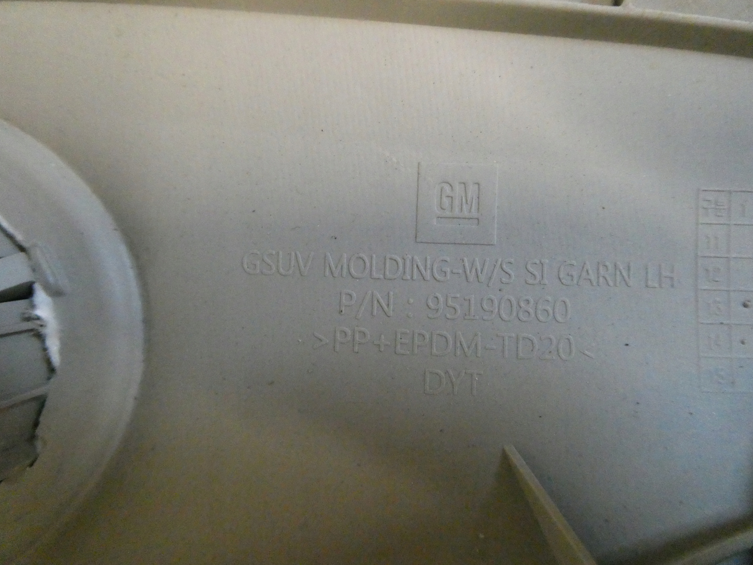 left pillar cover SLUPKA A OPEL MOKKA A