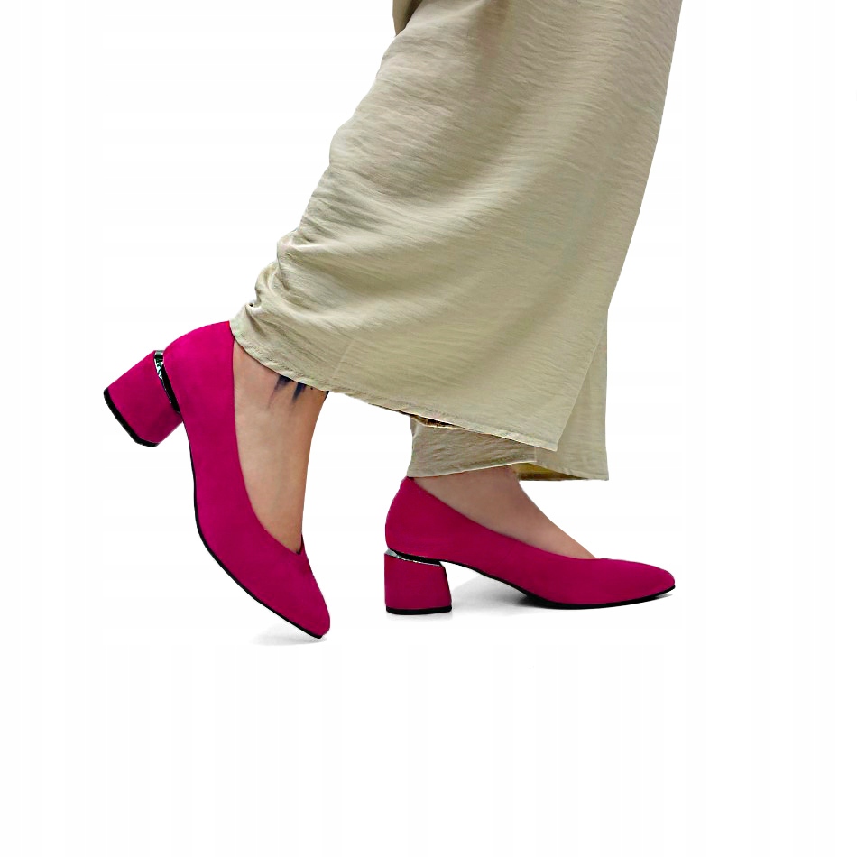 Růžové nízké lodičky na podpatku s haluxy 37