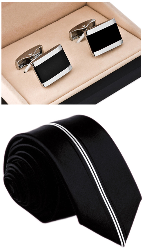 

Spinka + Krawat Męski Spinki do Mankietów Greg z14