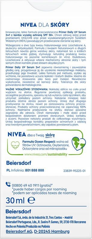 Nivea Sun Serum Spf 50 Primer Denní 30ML