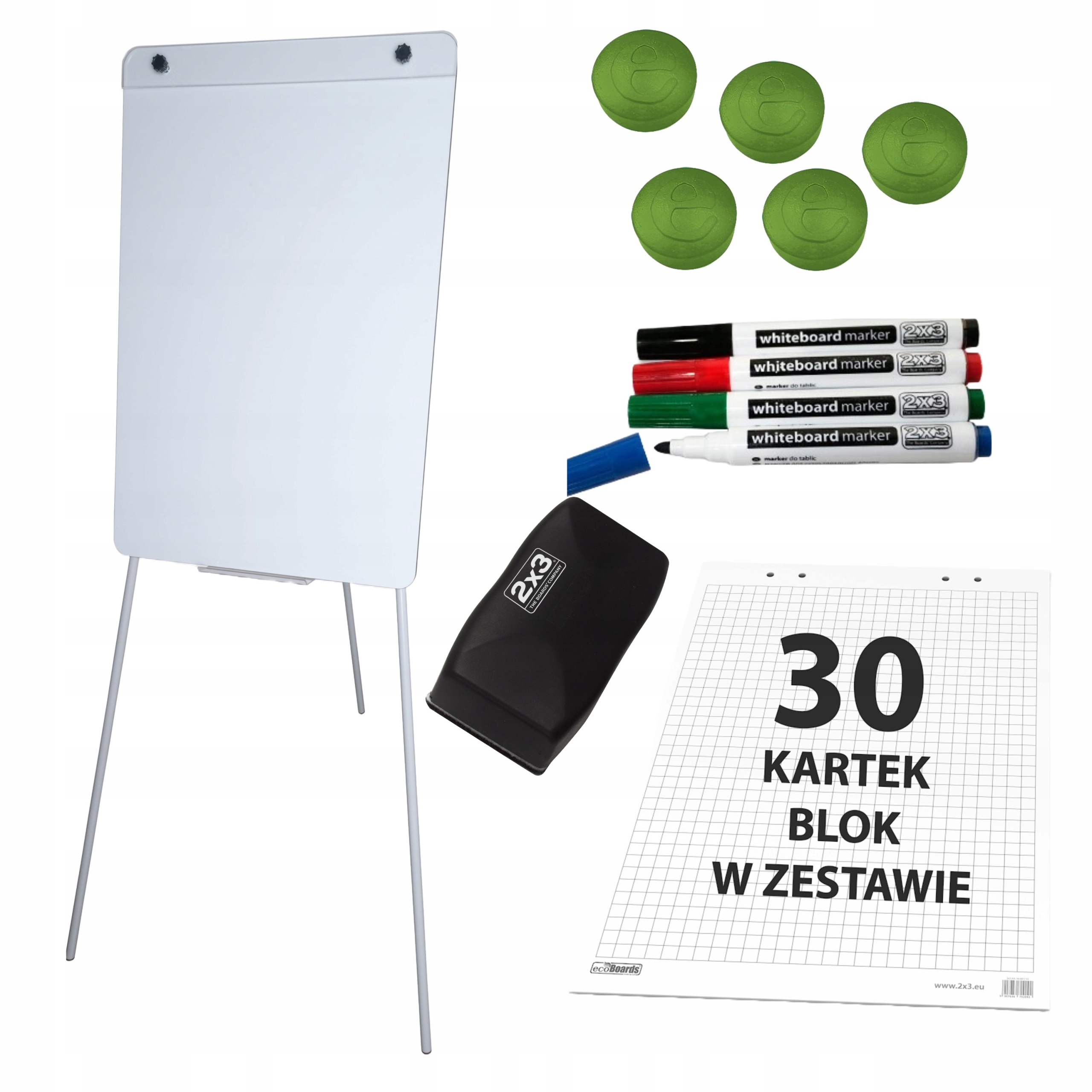 Flipchart 60x90 magnetyczny bezramowy na trójnogu