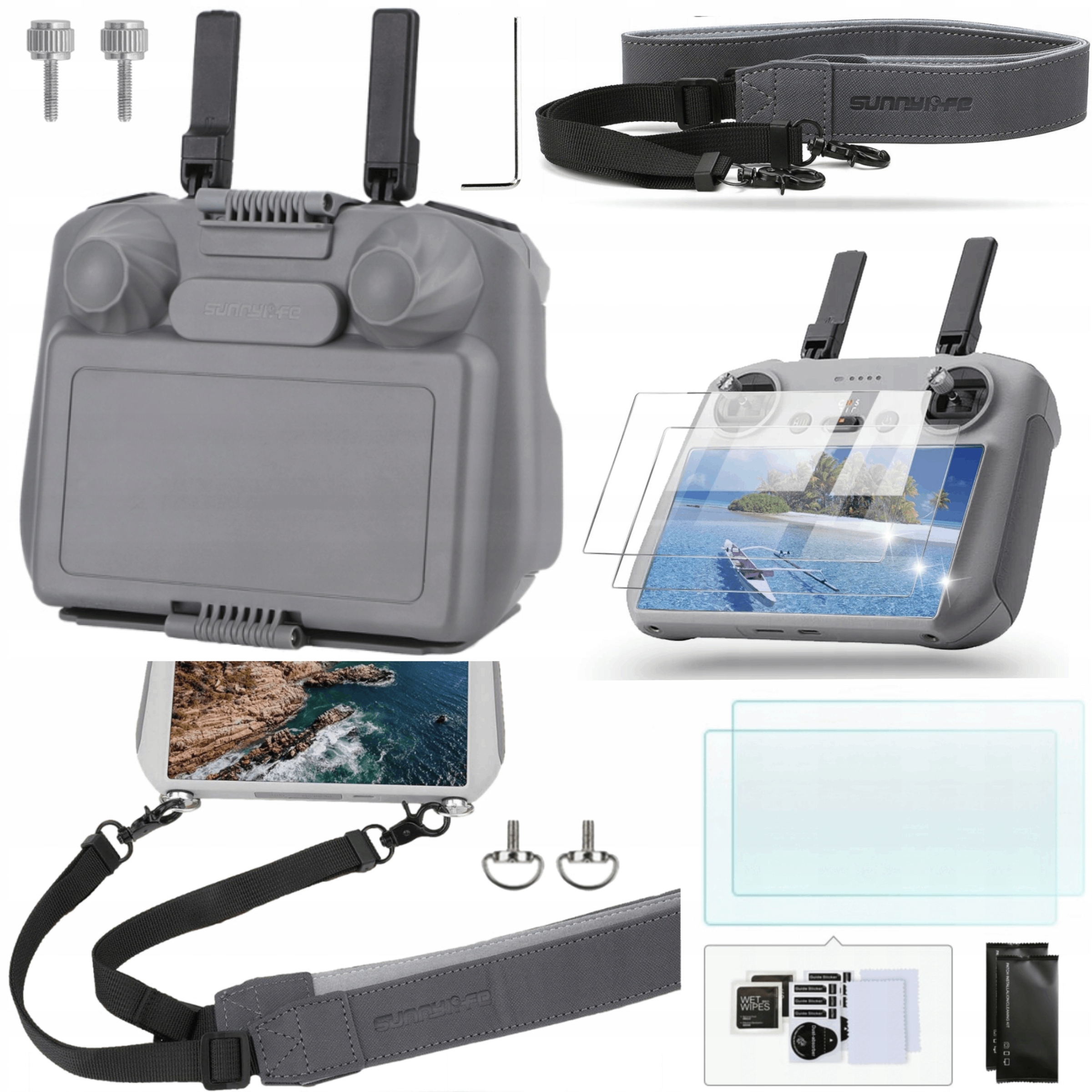 Sada Ochranný Držák Vodítka Sklo Kryt Pro Dji Rc 2 Mini 4 5 Pro Air