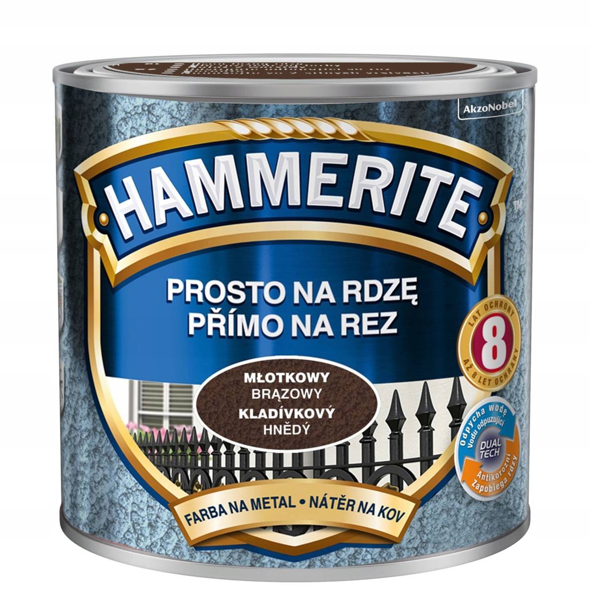

Hammerite Farba na rdzę 0,25L Brązowy Młotkowy