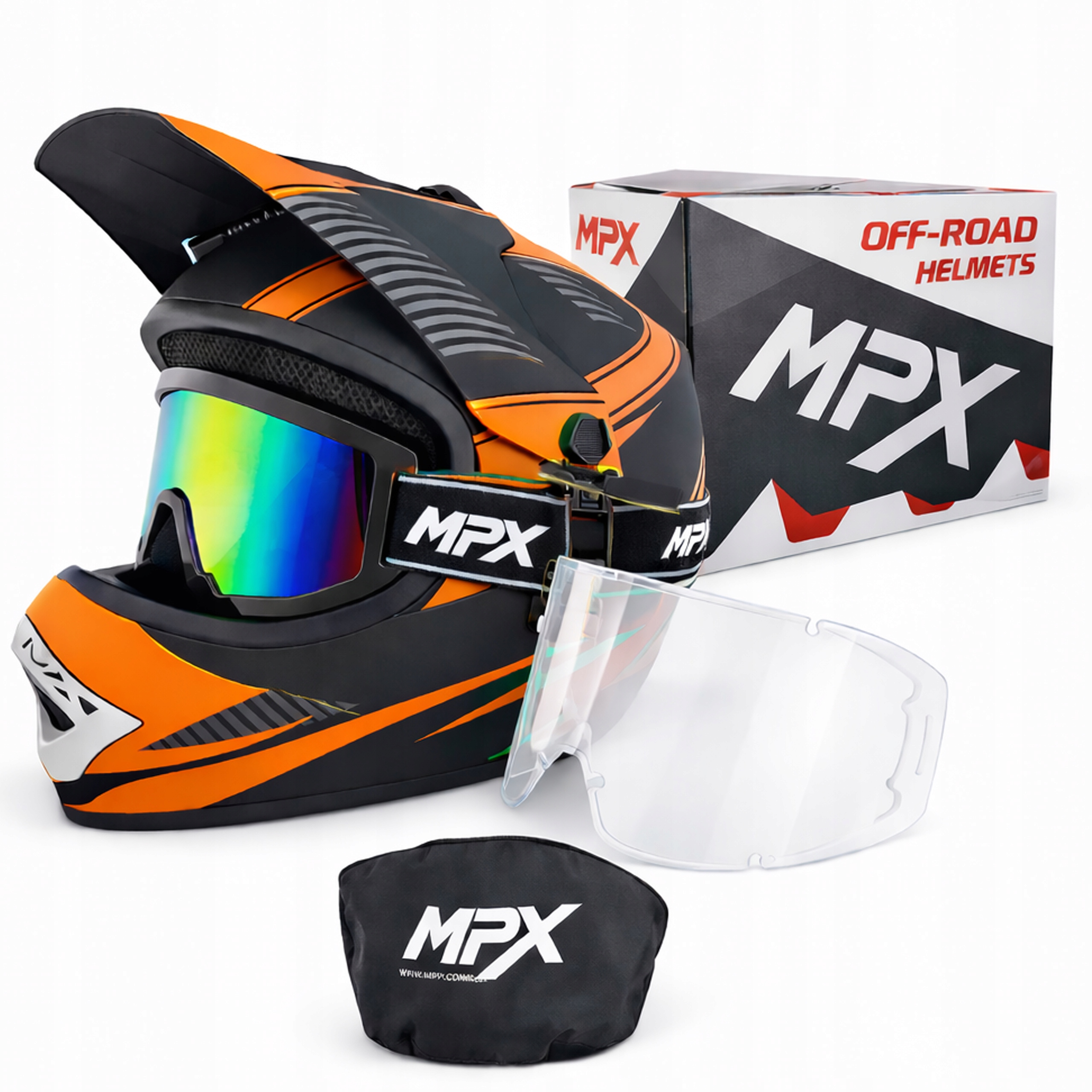 Kask z Goglami dla dziecka na Quad Enduro Bmx Cross Hulajnoga S 53-54 cm