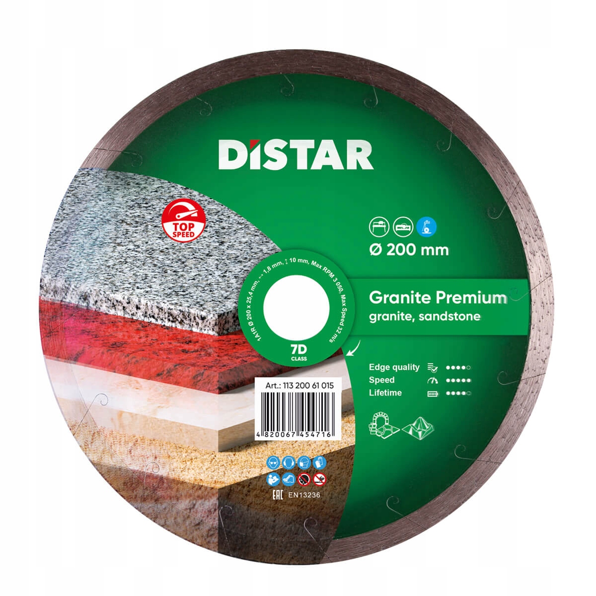 Diamantový Kotouč Distar 250x1,8x10x25,4Granit Pre
