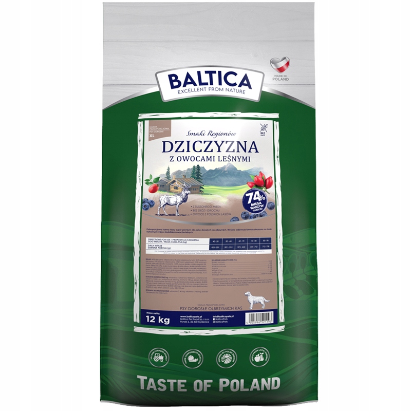 Baltica Smaki Regionów Dziczyzna z Owocami Leśnymi Adult Extra Large 12kg