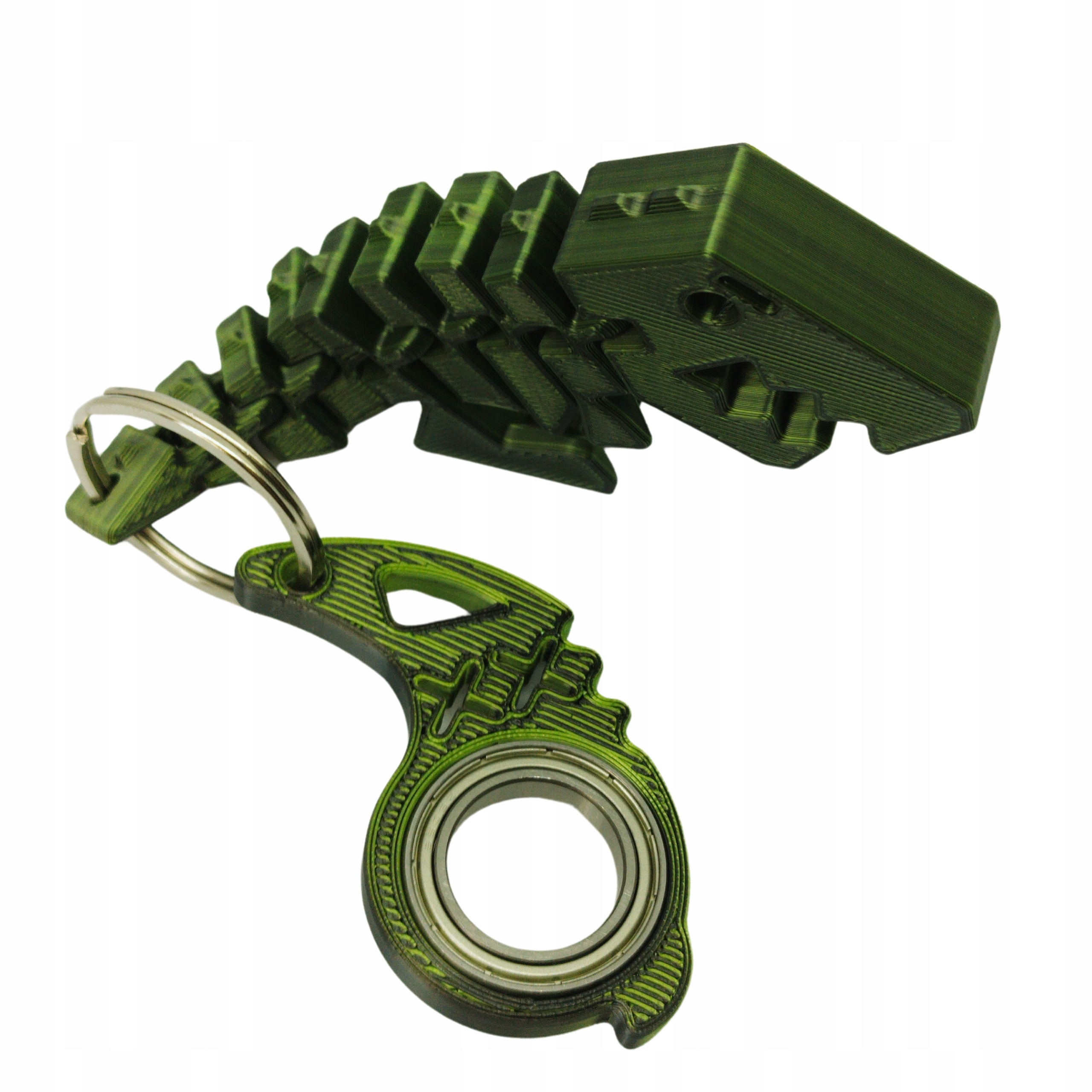 KEYSPINNER KEYRAMBIT COMBO ZESTAW REKIN+DINO BRELOK SPINNER Kolor Military Wiek dziecka 3 lata +