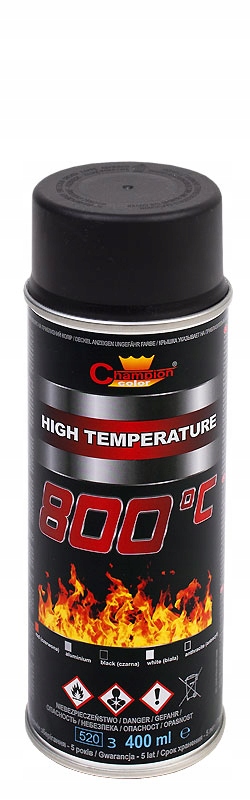 Champion Spray Emalia Żaroodporna Czarna Do 800 Stopni