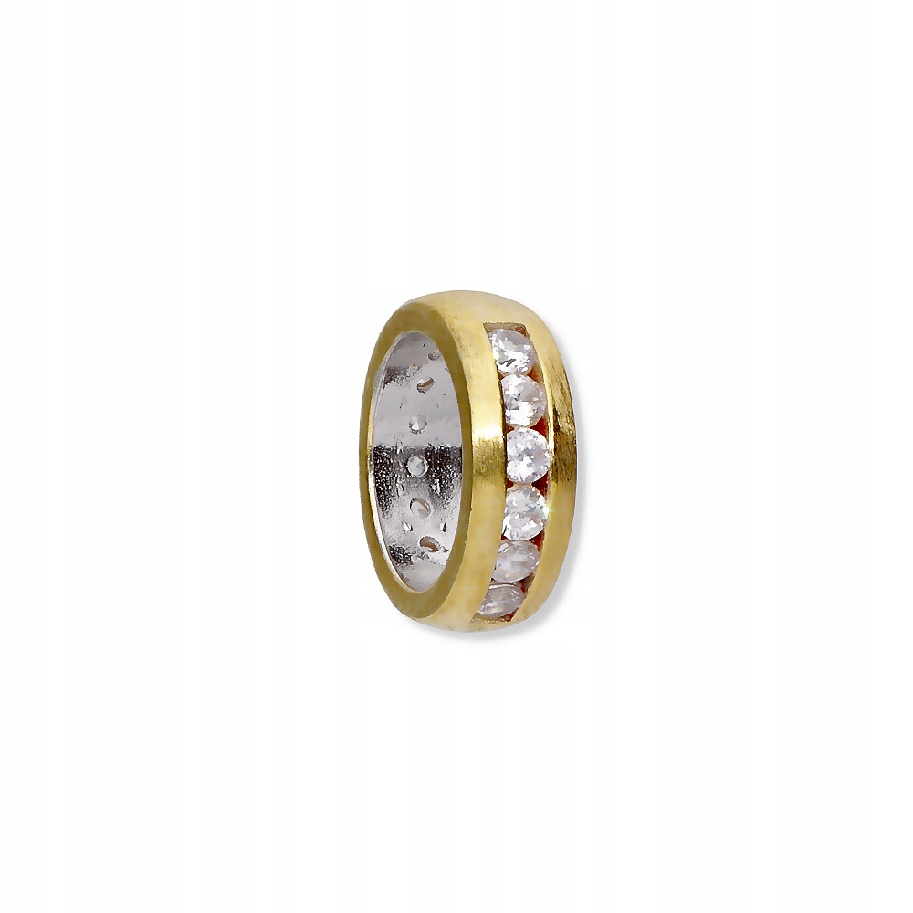 Stříbrný pozlacený přívěsek Ag 925 s kroužkem a zirkony