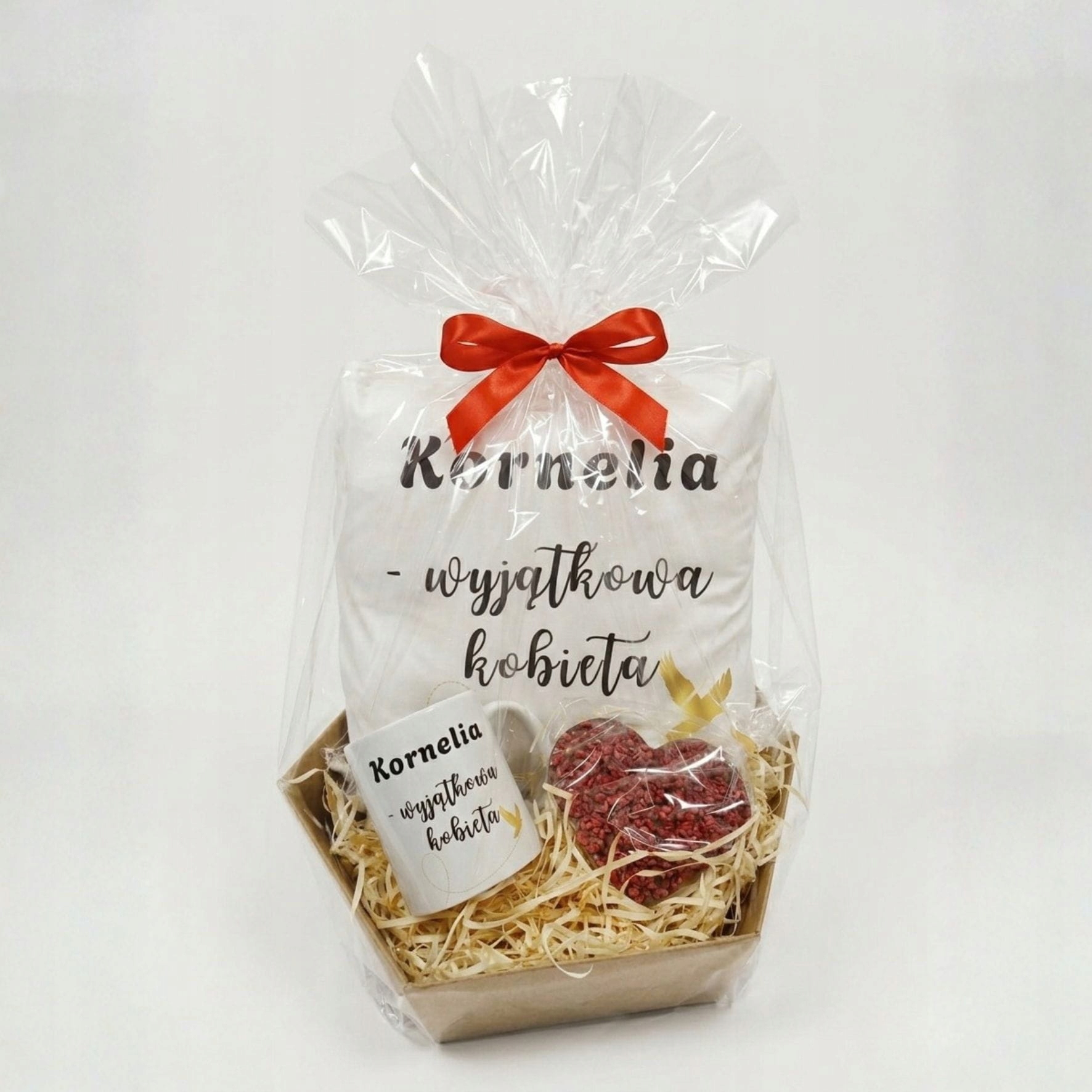 Dárková Sada Koš Polštář Hrnek Jméno Čokoláda