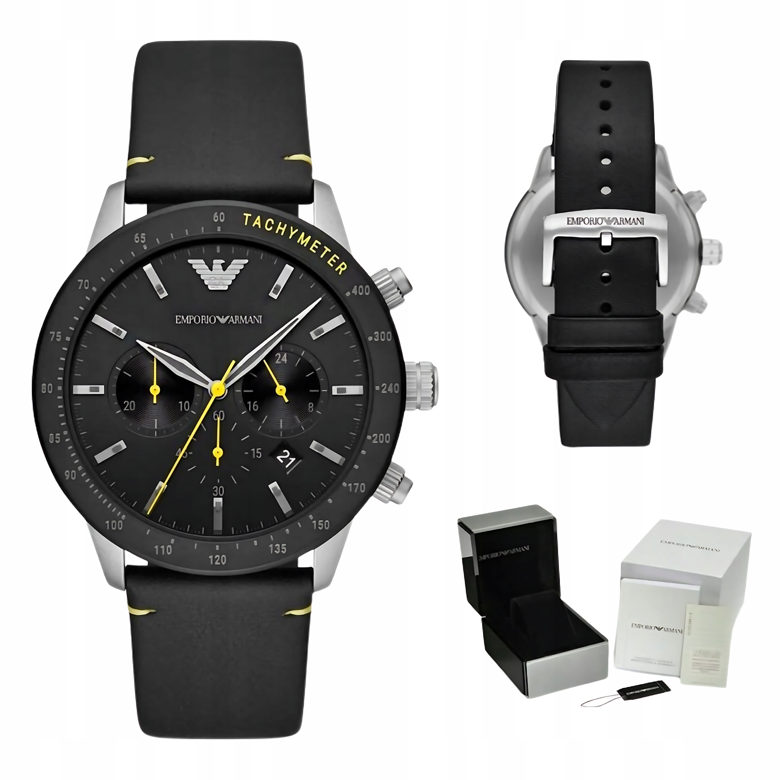 Pánské Hodinky Emporio Armani AR11325 Mario Chronograf Datumovka Pásek Kůže