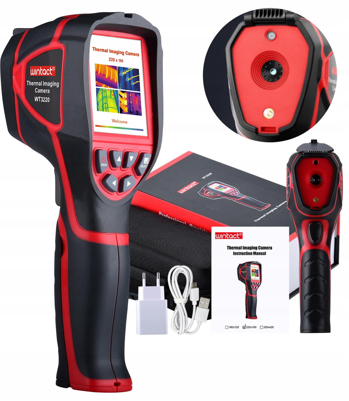 Pro Kamera Termowizyjna –20 +450°C Termodetektor 220x160 3GB Usb 2000mAh