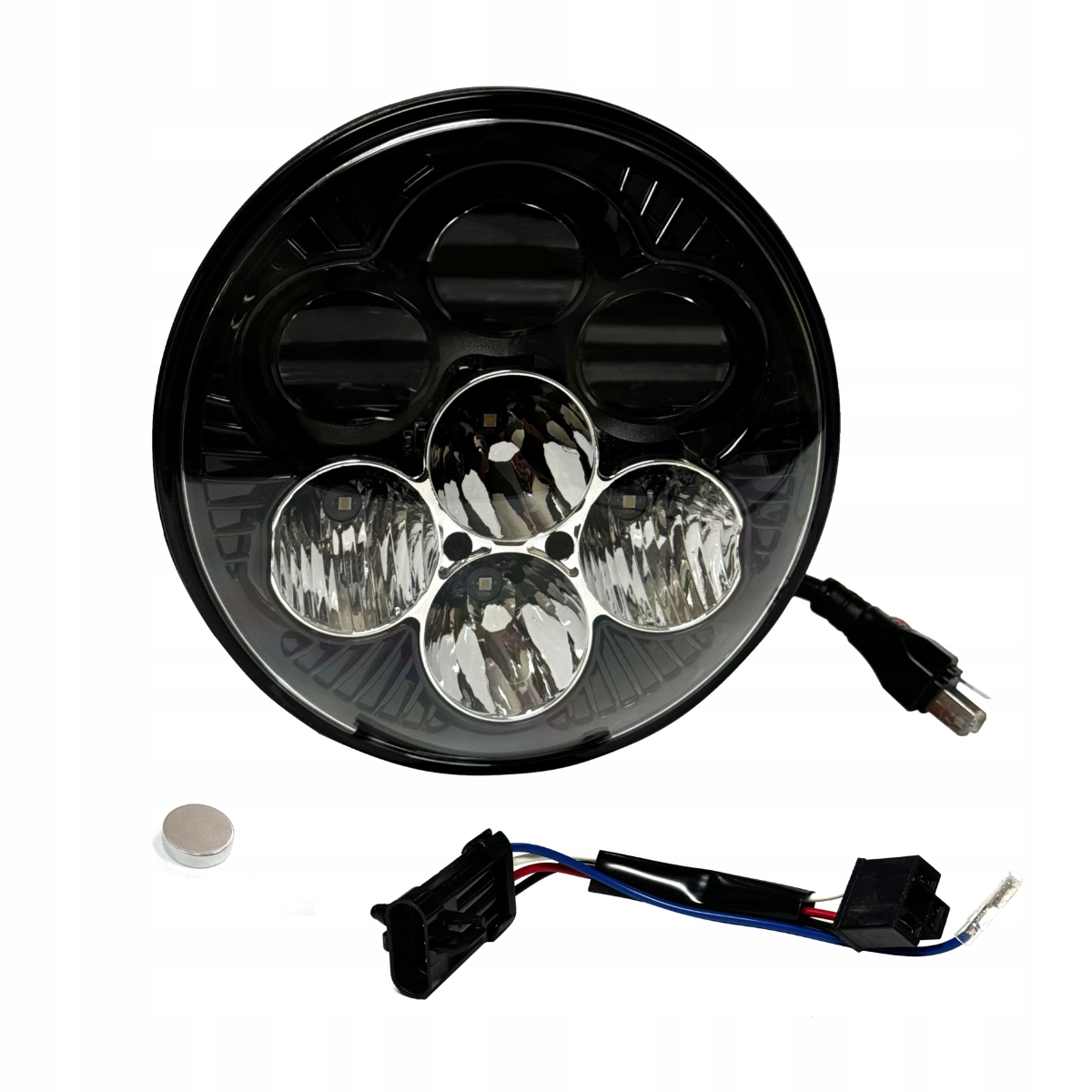 Led reflektor Shark Demon 7" s podsvietením Harley Touring, Softail 84-17
