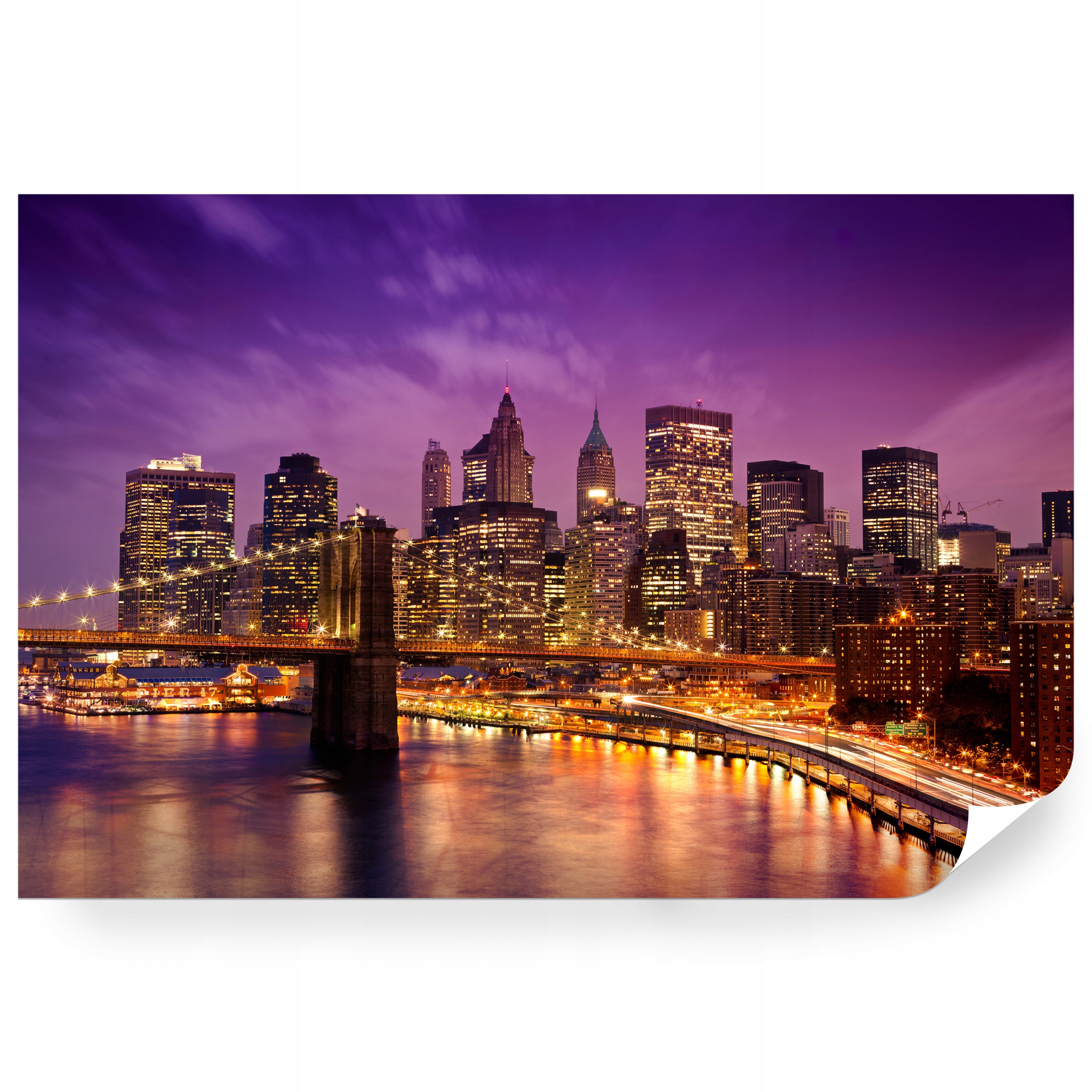 Samolepiaca fototapeta Most Brooklyn New York V Noci 520 x 318 cm