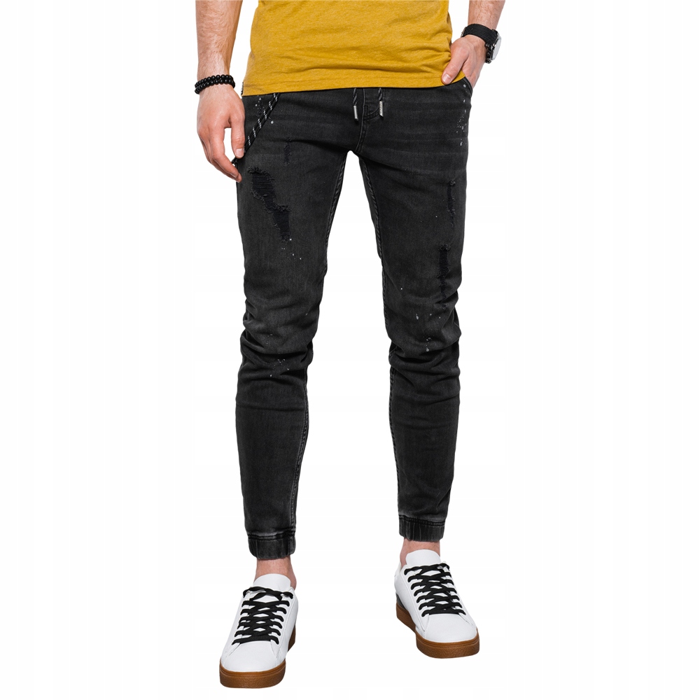 

Spodnie męskie jeansowe joggery P939 czarne L
