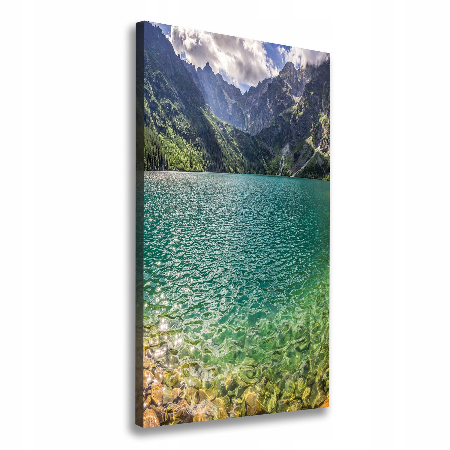 

Foto obraz na płótnie Jezioro w górach 70x140 cm