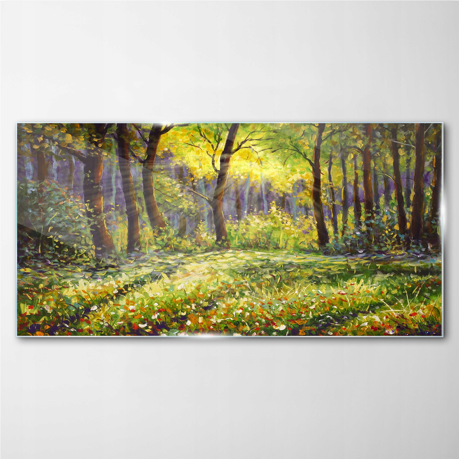 

Foto-obraz szklany Las kwiaty przyroda 140x70 cm