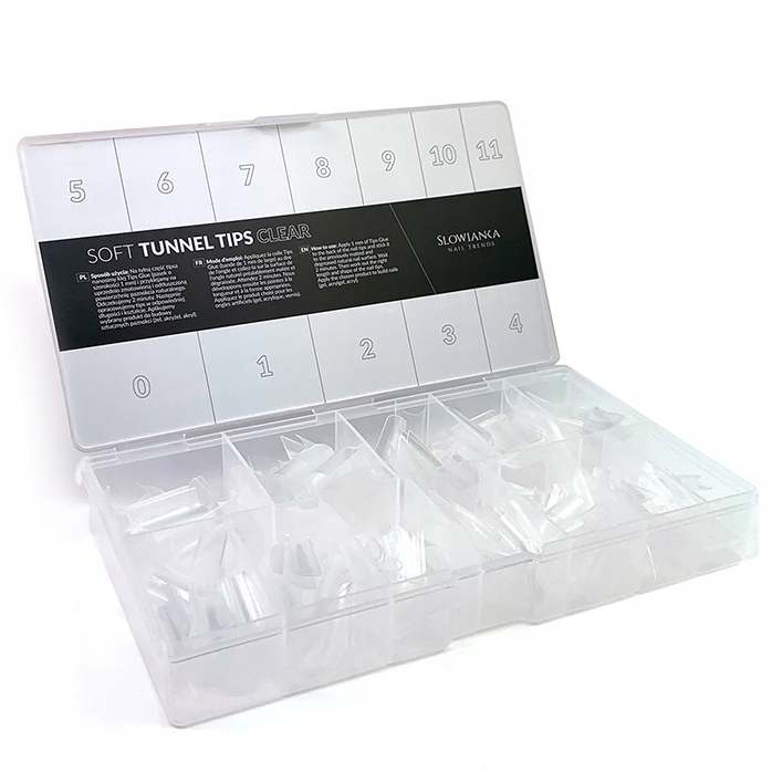 Slowianka Tunelové tipy na prodlužování nehtů Soft Tunnel Clear 504 ks