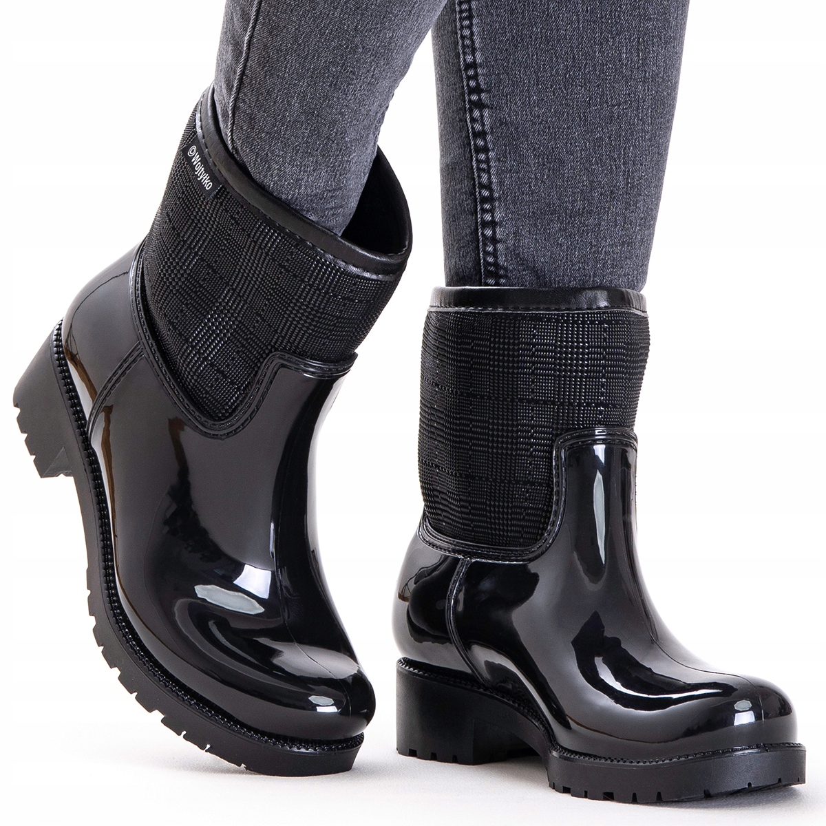 Holínky vysoké, zateplené, módní, pohodlné, lehké gumáky Wojtyłko 37