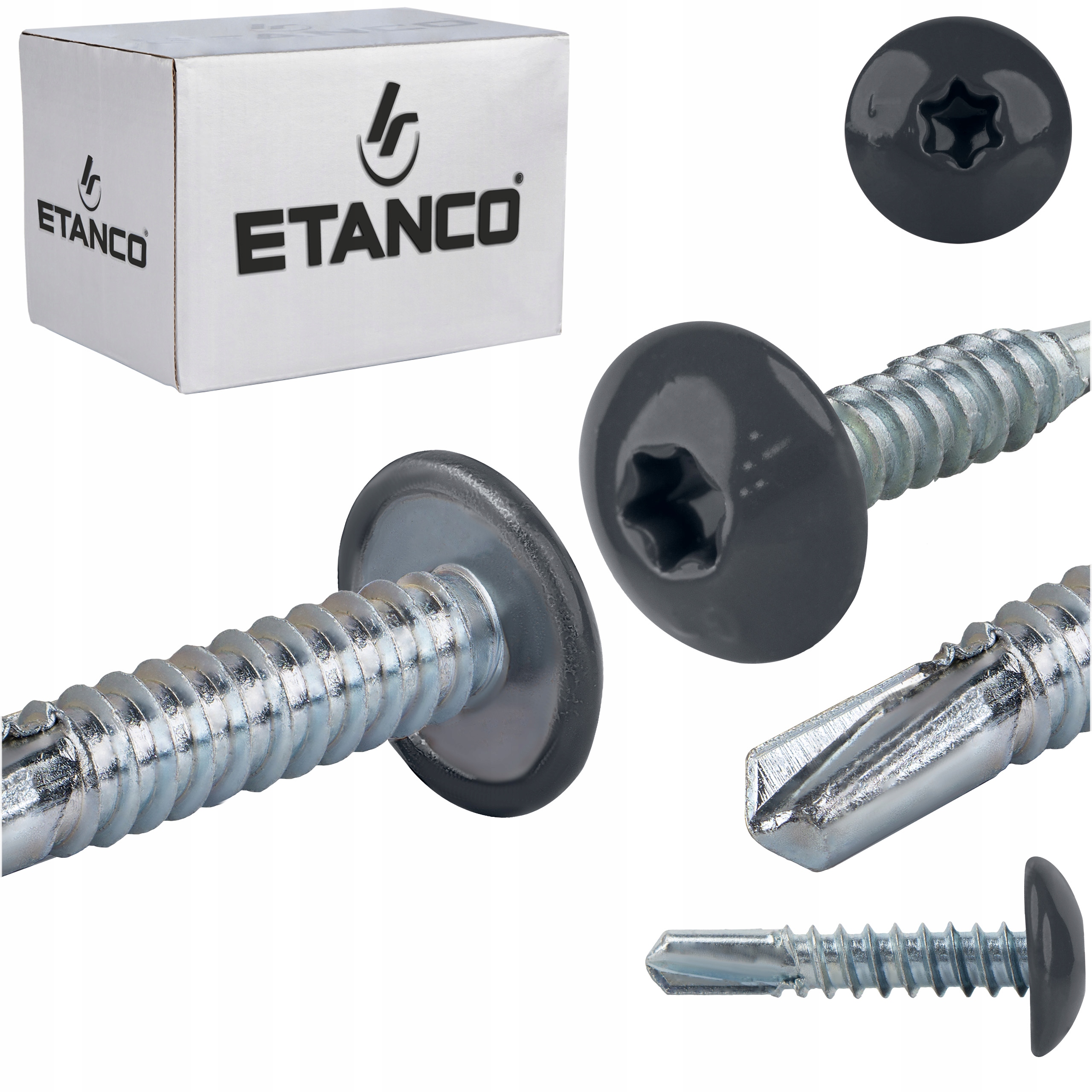 Skrutky do kovu Torx 5 mm 5,5 x 25 mm Ral 7016 500 ks Etanco GT5 Ph