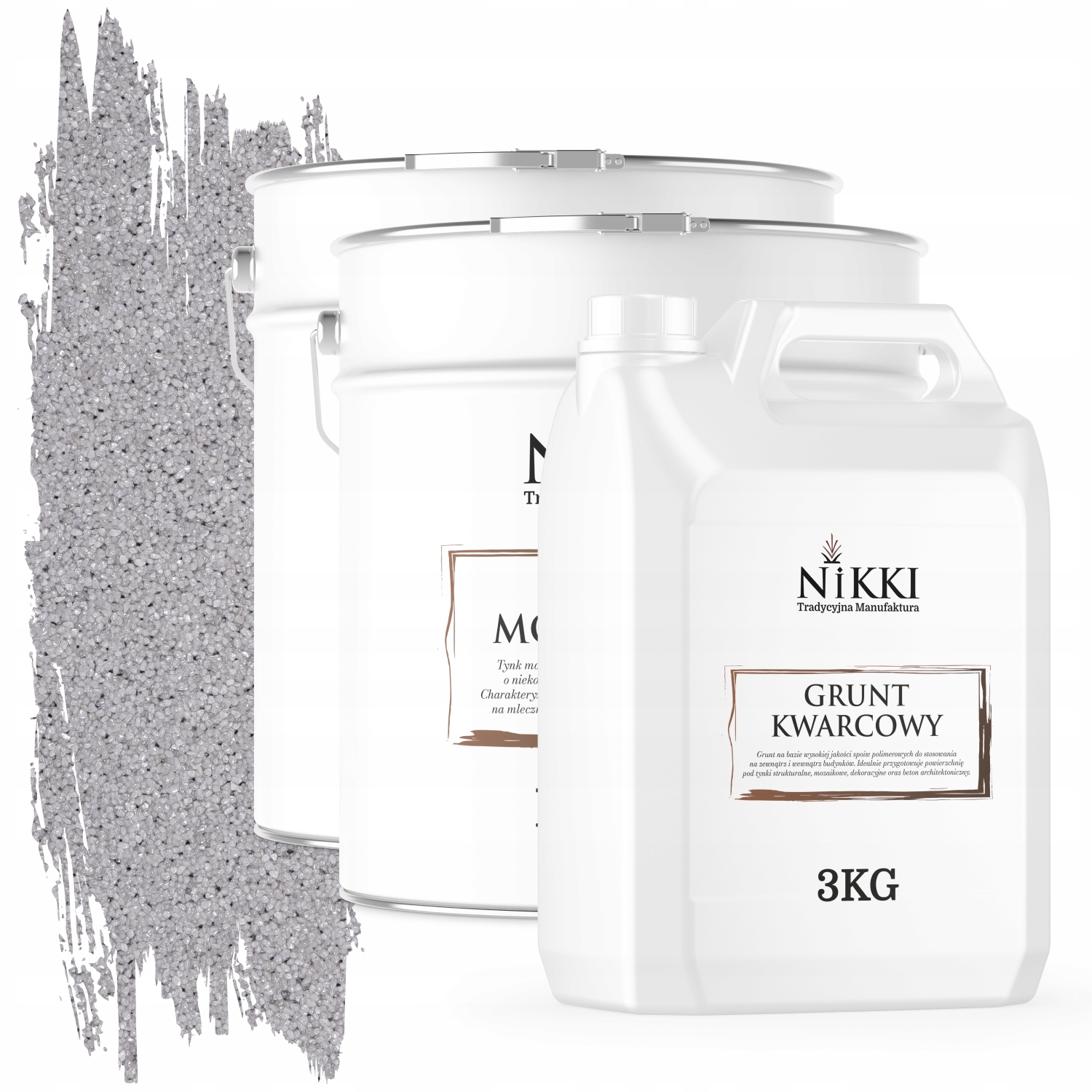 Mozaiková Omietka Živicová Farba Sivá M03 Ozdobná Sada 2x12,5KG Základný Náter