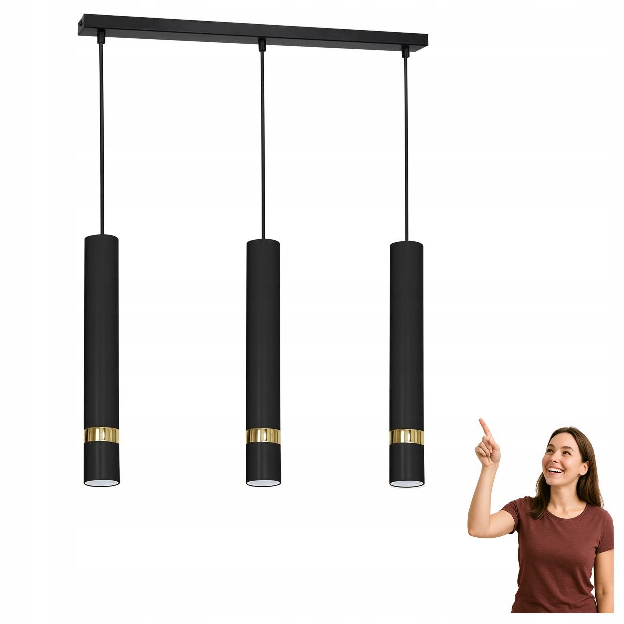 Trojitá závěsná trubková lampa na liště Reno 1555 Luminex