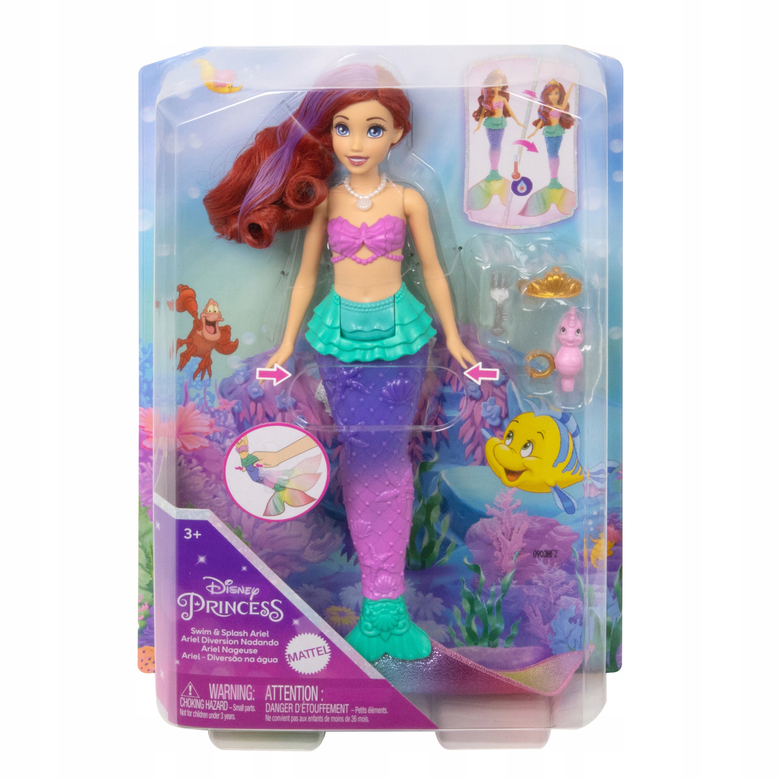 Mattel Disney Princess Arielka Morská panna s funkciou Bábika HPD43