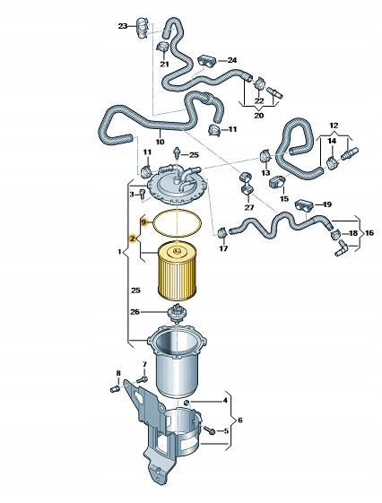 4M0127434G - Оригинальный фильтрующий элемент с прокладкой VW AUDI