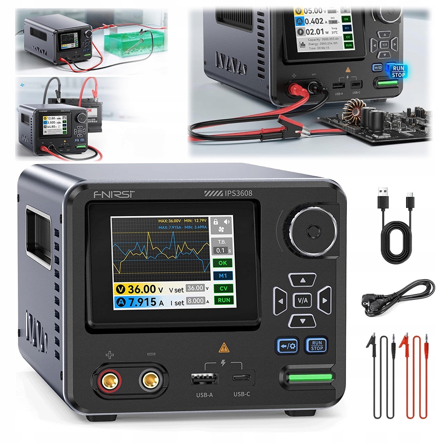 Laboratorní napájecí zdroj stejnosměrného proudu 36V 8A 285W Fnirsi IPS3608