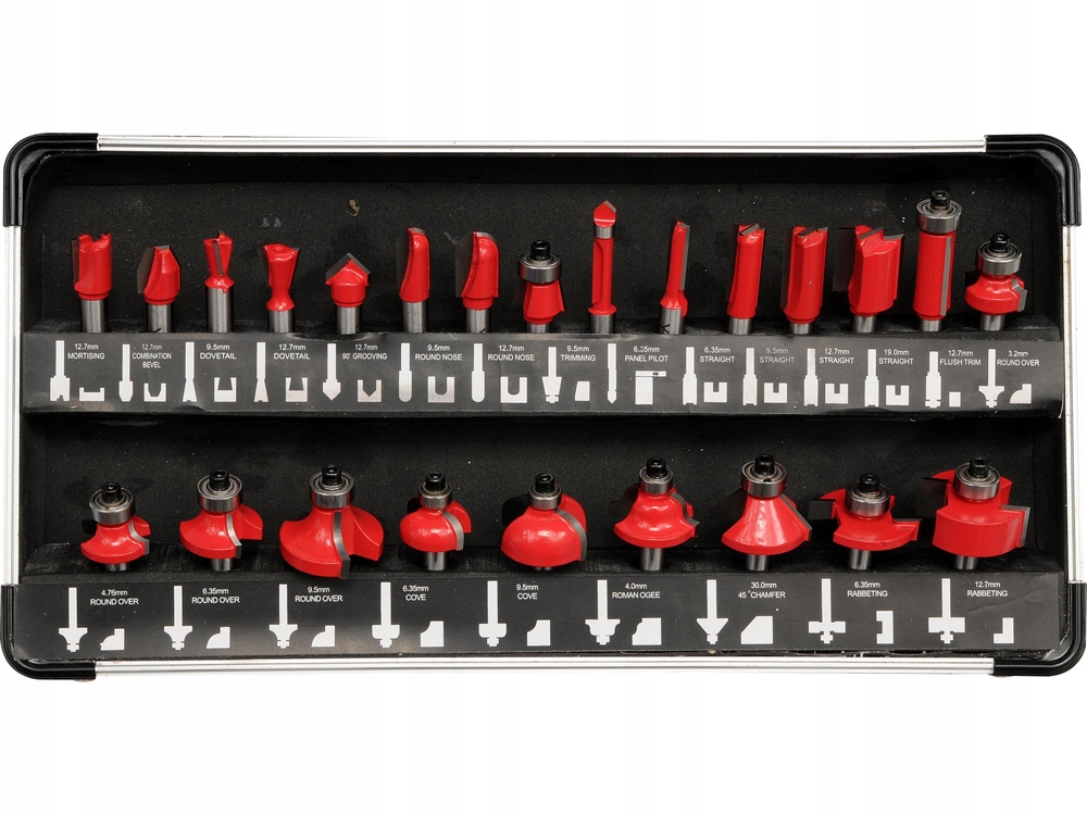 Frézy Na Dřevo Sada 24 Díly.