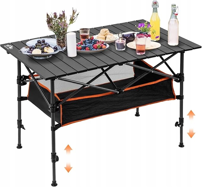 Kempingový turistický stolek zahradní rozkládací s košem