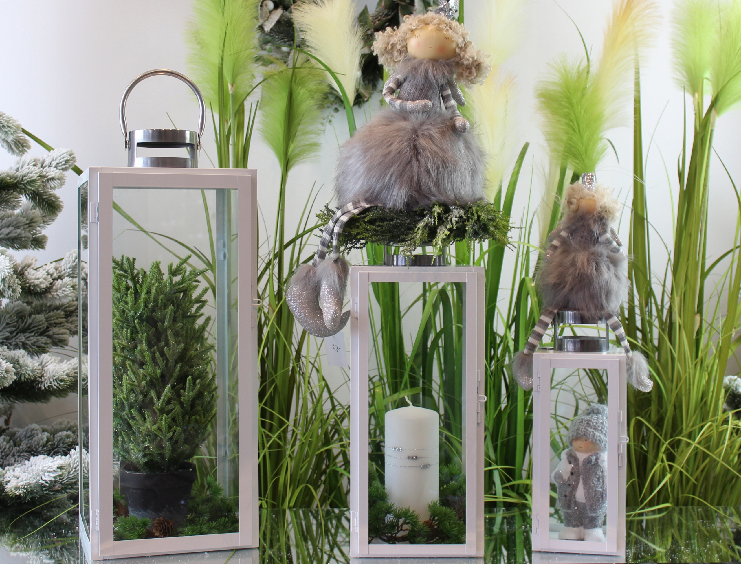 Lampion latarnia biała srebrna H54 DEcodomi Marka DEcodomi